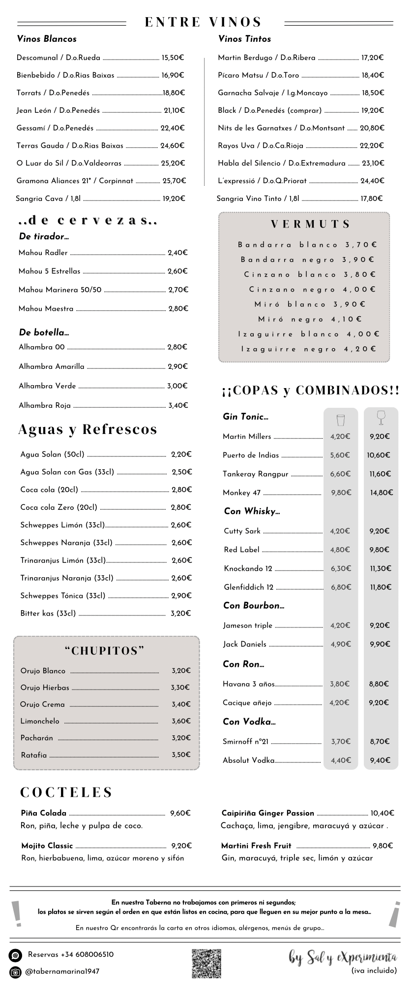 Carta Bebidas
